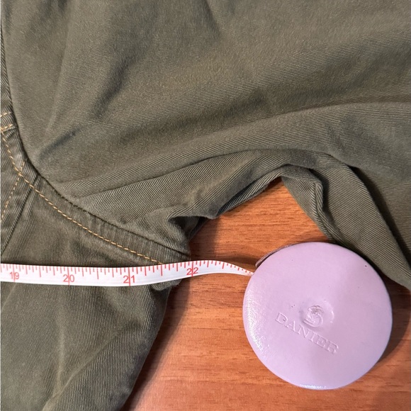 Army Olive Green Denim-Style Shacket Women XL Stretch Buttons Pockets Comfort - Picture 10 of 10